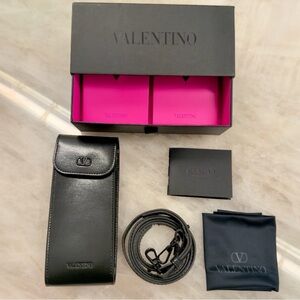Valentino Crossbody Leather Mini Purse Bag Sunglass Case Valentino Sunglasses